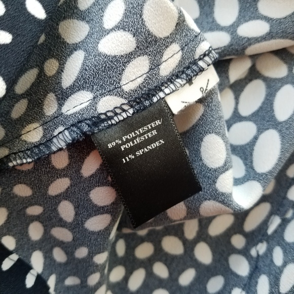 Ann Taylor Navy Dot Blouse - Picture 3 of 5